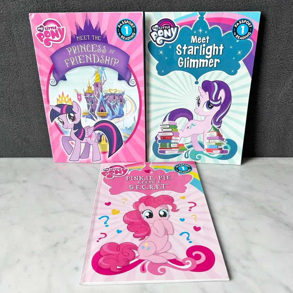 My Little Pony Lot of 5 Ponies & 3 Books Passport To Reading/Reading Together
